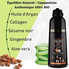 Disaar Shampoing Colorant – Natural Black noir Collagène & Huile d'Argan