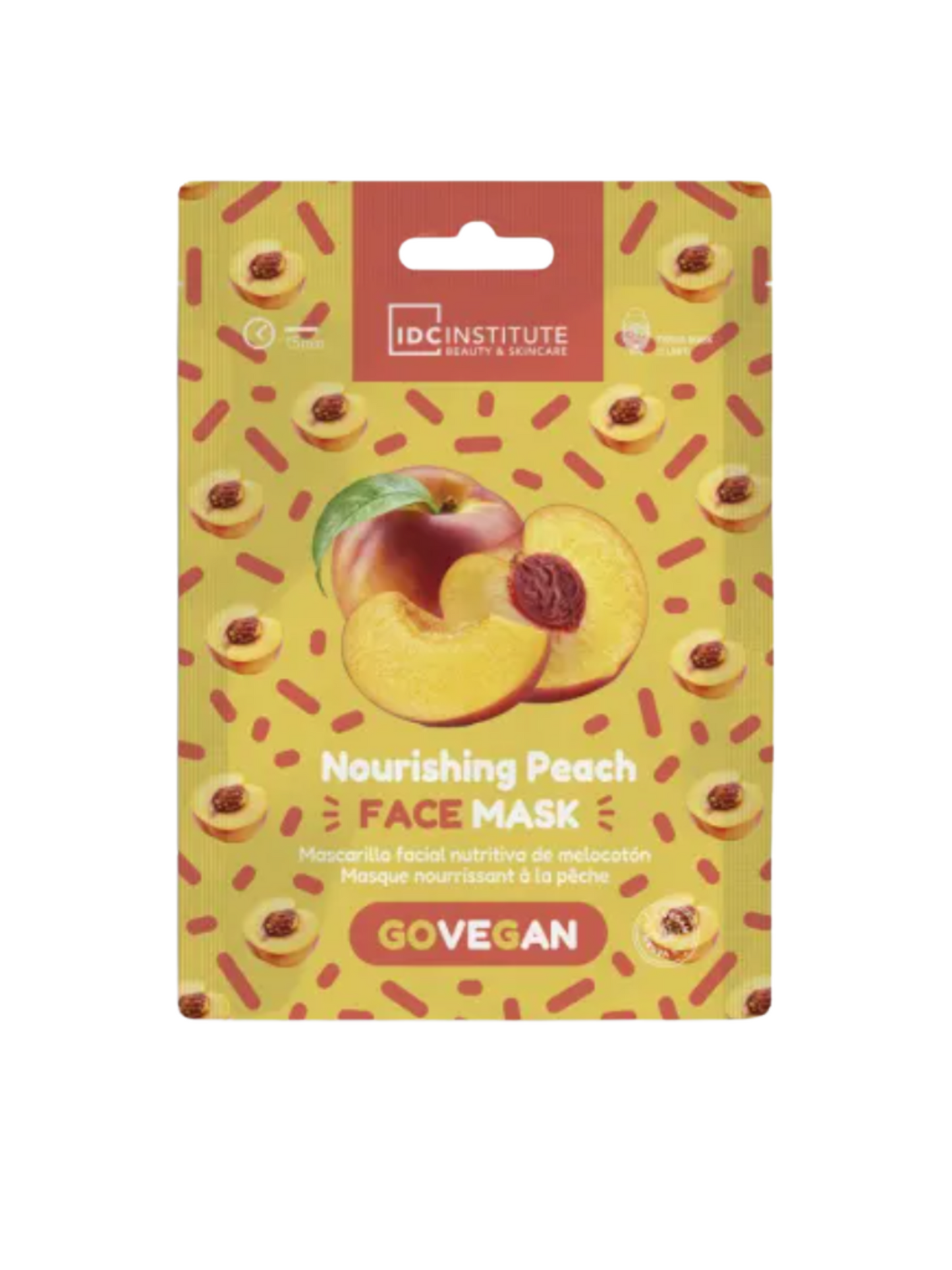 Masque tissu soin visage Pêche - vegan