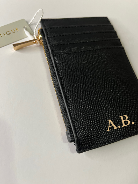 Porte-cartes cuir saffiano noir