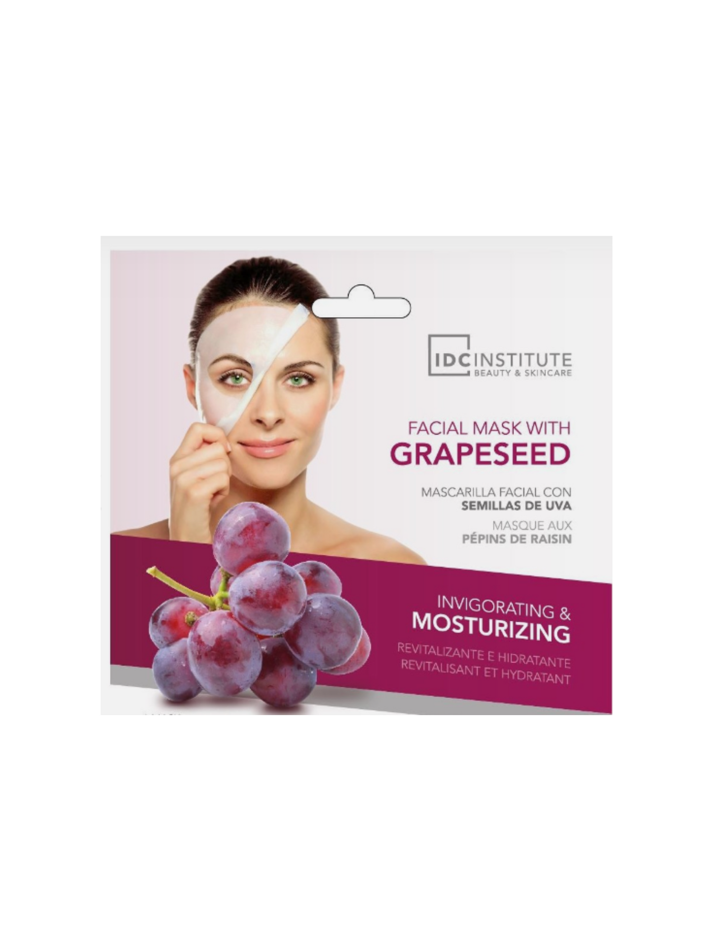 Masque tissu soin visage pépins de raisin - vegan