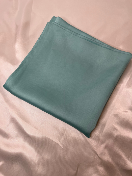 Foulard satin carré Bleu Turquoise