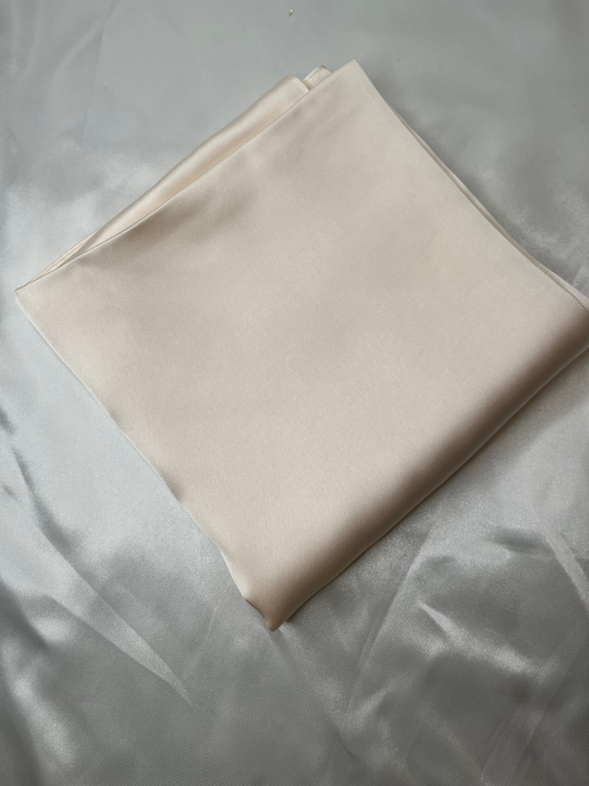 Foulard satin carré Crème