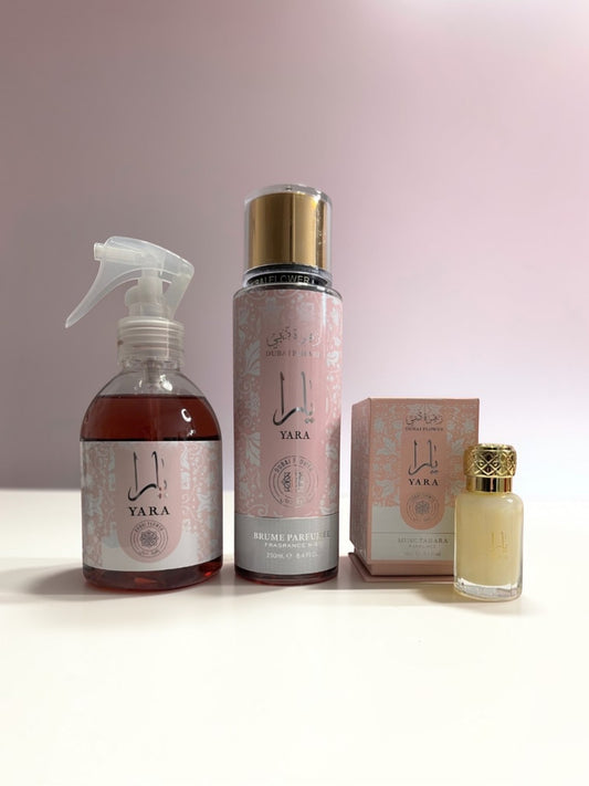 Pack parfumé Yara 3 produits Dubai Flower