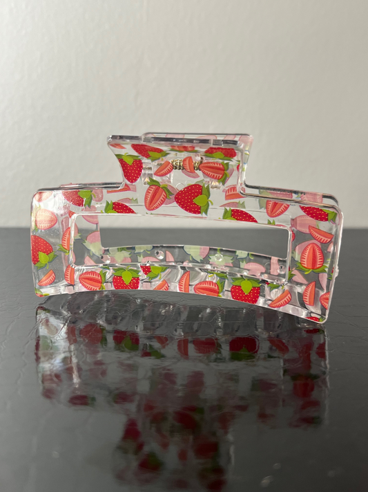 Pince à cheveux fraise