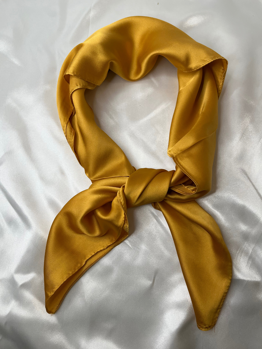 Foulard satin carré Doré