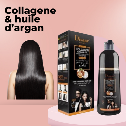 Disaar Shampoing Colorant – Natural Black noir Collagène & Huile d'Argan