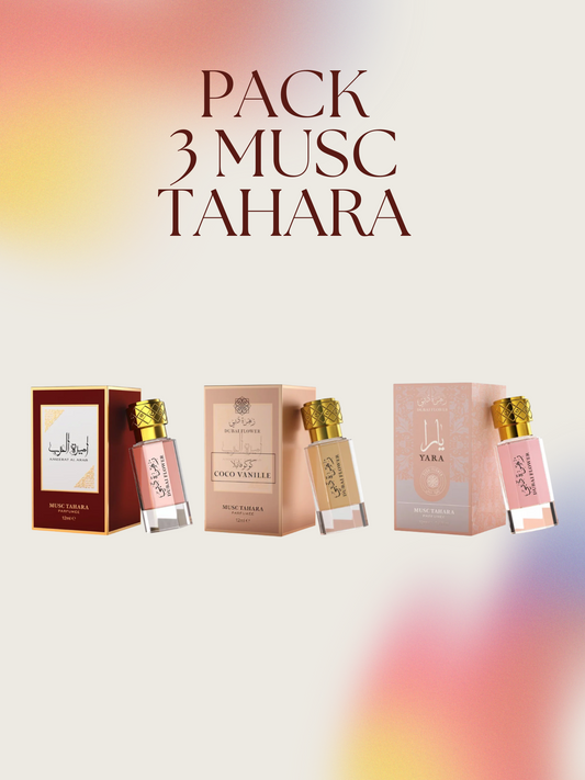 Pack 3 Musc Tahara parfumés 12ml Dubai